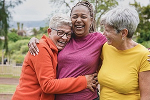 A trio of happy women