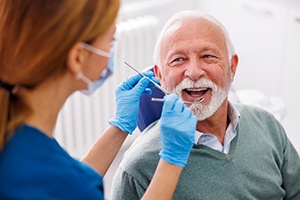 A man at the dentist