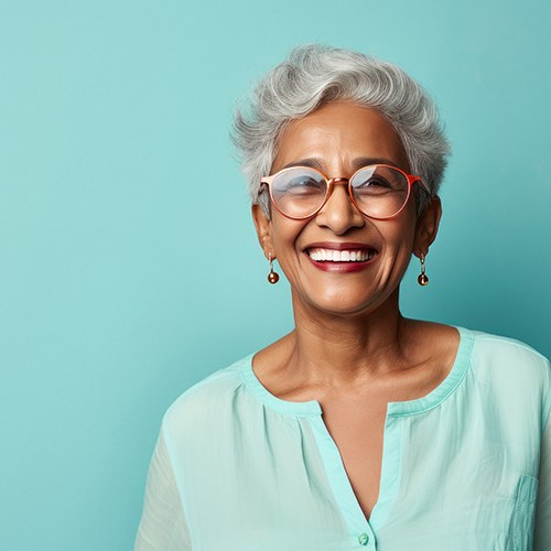 Smiling older woman with attractive teeth