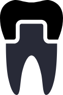 Tooth with dental crown icon